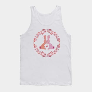 Peach Pink rabbits kissing Tank Top